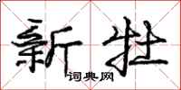 庞中华新牡行书怎么写