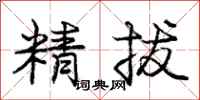庞中华精拔行书怎么写