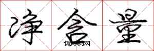 庞中华净含量行书怎么写