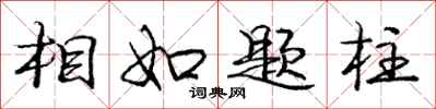庞中华相如题柱行书怎么写