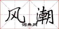 袁强风潮楷书怎么写