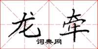 袁强龙牵楷书怎么写
