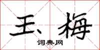 袁强玉梅楷书怎么写