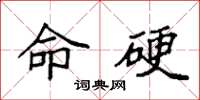 袁强命硬楷书怎么写