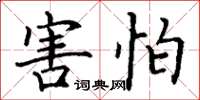 丁谦害怕楷书怎么写