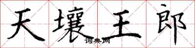 丁谦天壤王郎楷书怎么写