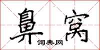 袁强鼻窝楷书怎么写