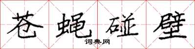 袁强苍蝇碰壁楷书怎么写
