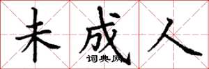丁谦未成人楷书怎么写