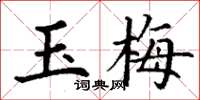 丁谦玉梅楷书怎么写