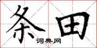 丁谦条田楷书怎么写