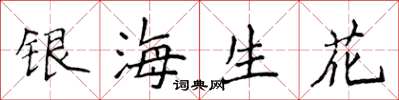 侯登峰银海生花楷书怎么写