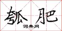 袁强瓠肥楷书怎么写