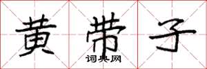 袁强黄带子楷书怎么写