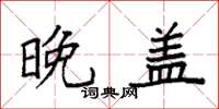袁强晚盖楷书怎么写