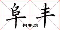 丁谦阜丰楷书怎么写