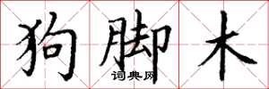 丁谦狗脚木楷书怎么写