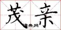 丁谦茂亲楷书怎么写