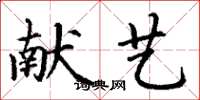 丁谦献艺楷书怎么写