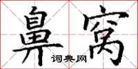 丁谦鼻窝楷书怎么写