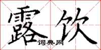 丁谦露饮楷书怎么写