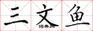 丁谦三文鱼楷书怎么写