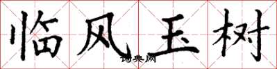 丁谦临风玉树楷书怎么写