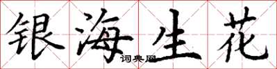 丁谦银海生花楷书怎么写