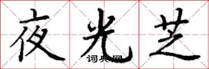 丁谦夜光芝楷书怎么写