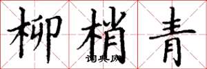 丁谦柳梢青楷书怎么写