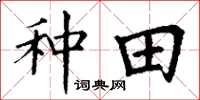 丁谦种田楷书怎么写