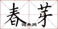 丁谦春芽楷书怎么写