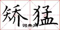 丁谦矫猛楷书怎么写