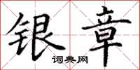 丁谦银章楷书怎么写
