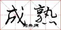 曾庆福成熟行书怎么写