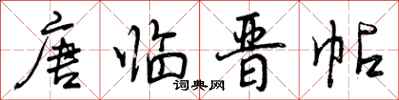 曾庆福唐临晋帖行书怎么写