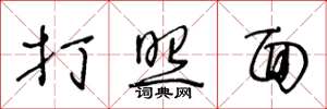 王冬龄打照面草书怎么写