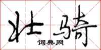 曾庆福壮骑行书怎么写