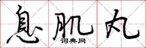 曾庆福息肌丸行书怎么写