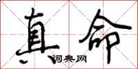 曾庆福真命行书怎么写