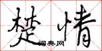 曾庆福楚情行书怎么写