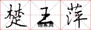 曾庆福楚王萍行书怎么写