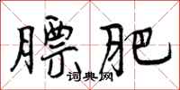 曾庆福膘肥行书怎么写