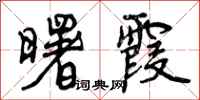 曾庆福曙霞行书怎么写