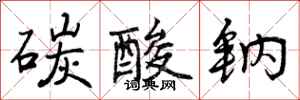 曾庆福碳酸钠行书怎么写