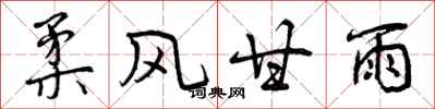 曾庆福柔风甘雨行书怎么写