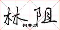 曾庆福林阻行书怎么写