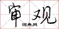 曾庆福审观行书怎么写
