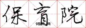 曾庆福保育院行书怎么写