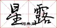 曾庆福星露行书怎么写
